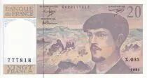 Francia 20 Francs - Debussy - 1991 - Serial X.033 - P.151