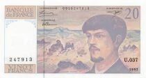 Francia 20 Francs - Debussy - 1992 - Serial U.037