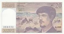 Francia 20 Francs - Debussy - 1993 - Serial Q.038