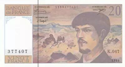 Francia 20 Francs - Debussy - 1995 - Serial K.047