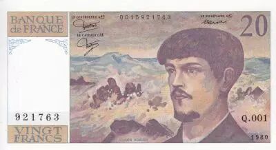 Francia 20 Francs - Debussy - 1997 - Serial Q.001 - P.151