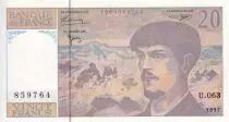Francia 20 Francs - Debussy - 1997 - Serial U.063 - P.151