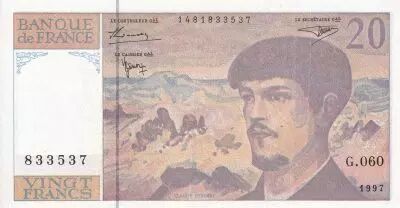 Francia 20 Francs - Debussy - Serial G.060 - 1997 - UNC - P.151