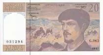 Francia 20 Francs - Debussy - Serial G.061 - 1997 - UNC - P.151