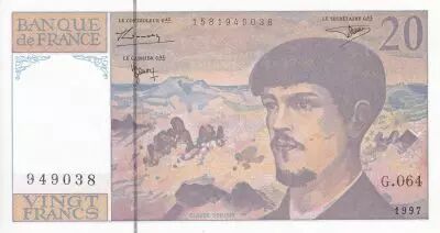 Francia 20 Francs - Debussy - Serial G.064 - 1997 - UNC - P.151