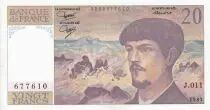 Francia 20 Francs - Debussy - Serial J.011 - 1983 - UNC - P.151