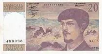 Francia 20 Francs - Debussy - Serial O.002 - 1980 - UNC - P.151
