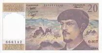 Francia 20 Francs - Debussy - Serial O.017 - 1986 - UNC - P.151