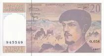 Francia 20 Francs - Debussy - Serial O.058 - 1997 - UNC - P.151