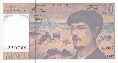 Francia 20 Francs - Debussy - Serial O.062 - 1997 - UNC - P.151