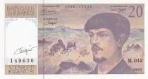 Francia 20 Francs - Debussy - Sign Vigier - 1993 - Serial M.042 - P.151