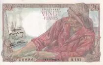 Francia 20 Francs - Fisher - 05-07-1945 - Serial  A.141 - P.100