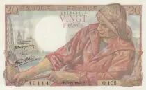 Francia 20 Francs - Fisher - 07-10-1943 - Serial Q.105