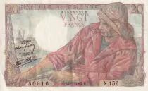 Francia 20 Francs - Fisher - 09-01-1947 - Serial X.152 - XF - F.13.06