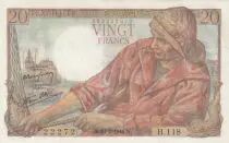 Francia 20 Francs - Fisher - 10-02-1944 - Serial H.118