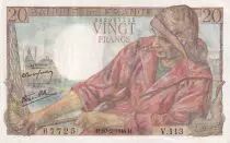 Francia 20 Francs - Fisher - 10-02-1944 - Serial V.113 - P.99