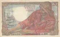 Francia 20 Francs - Fisher - 10-03-1949 - Serial A.208 - P.100