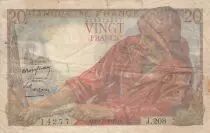 Francia 20 Francs - Fisher - 10-03-1949 - Serial J.208 - P.100