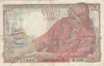 Francia 20 Francs - Fisher - 10-03-1949 - Serial R.199 - P.100