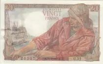 Francia 20 Francs - Fisher - 15-04-1943 - Serial U.77