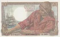 Francia 20 Francs - Fisher - 29-01-1948 - Serial  A.163