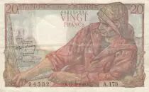 Francia 20 Francs - Fisher - 29-01-1948 - Serial A.178 - P.100