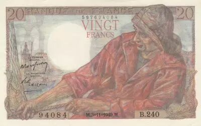 Francia 20 Francs - Fisherman - 03-11-1949 - S�rie B.240
