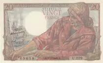 Francia 20 Francs - Fisherman - 03-11-1949 - S&eacute;rie U.229