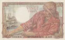 Francia 20 Francs - Fisherman - 17-05-1944- Serial Z.122 - P.100