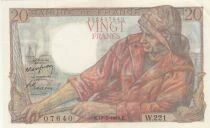 Francia 20 Francs - fisherman - 19-05-1949 - Serial W.221