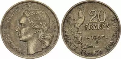 Francia 20 Francs - Guiraud - 1952 B Beaumont - Le Roger