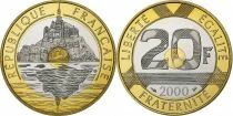 Francia 20 Francs - Mont Saint-Michel - 2000 - Proof