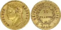 Francia 20 Francs - Napol�on I - T�te laur�e - 1807 - A Paris - Or