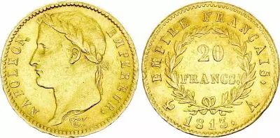 Francia 20 Francs - Napol�on I - T�te laur�e - 1813 - A Paris - Or