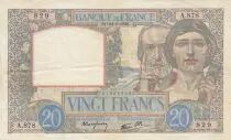 Francia 20 Francs - Science and Labour - 22-08-1940 - Serial A.878