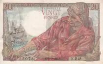 Francia 20 Francs - Sheperd - 19-05-1949 - Serial K.218 - XF - P.100c
