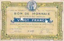 Francia 20 Francs - Ville -  Roubaix-Tourcoing - 4&eacute;me S&eacute;rie - 4127