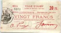 Francia 20 Francs Auby City - 1914