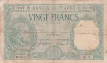 Francia 20 Francs Bayard - 12-09-1917 Serial D.2926