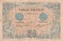Francia 20 Francs Black - 28-12-1904 - Serial A.1111