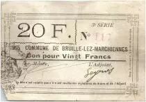 Francia 20 Francs Bruille-Lez-Marchiennes City
