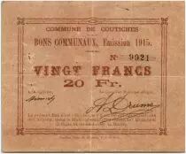 Francia 20 Francs Coutiches City - 1915