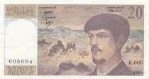 Francia 20 Francs Debussy - 1980 - Serial K.005
