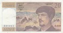 Francia 20 Francs Debussy - 1986 - Serial O.016
