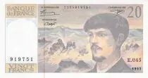Francia 20 Francs Debussy - 1993 Serial E.045 - aUNC