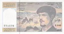 Francia 20 Francs Debussy - 1993 Serial E.046 - aUNC