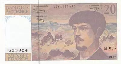 Francia 20 Francs Debussy - 1997 - Serial B.055