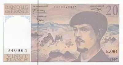 Francia 20 Francs Debussy - 1997 - Serial E.064