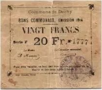 Francia 20 Francs Dechy City - 1914