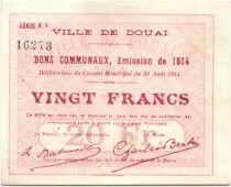 Francia 20 Francs Douai City - 1914